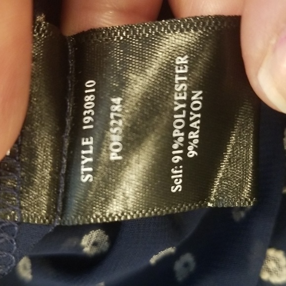 💕ANTHROPOLOGY CURRENT AIR💕 Bosworth Polka Dot Blouse ~ Navy Blue Large - Picture 12 of 13